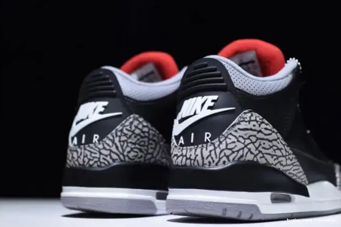 Rep Husky 854262-001 Black Jordan 3 Cement Air 0516